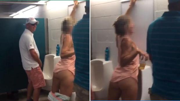 Best of Woman peeing in urinal