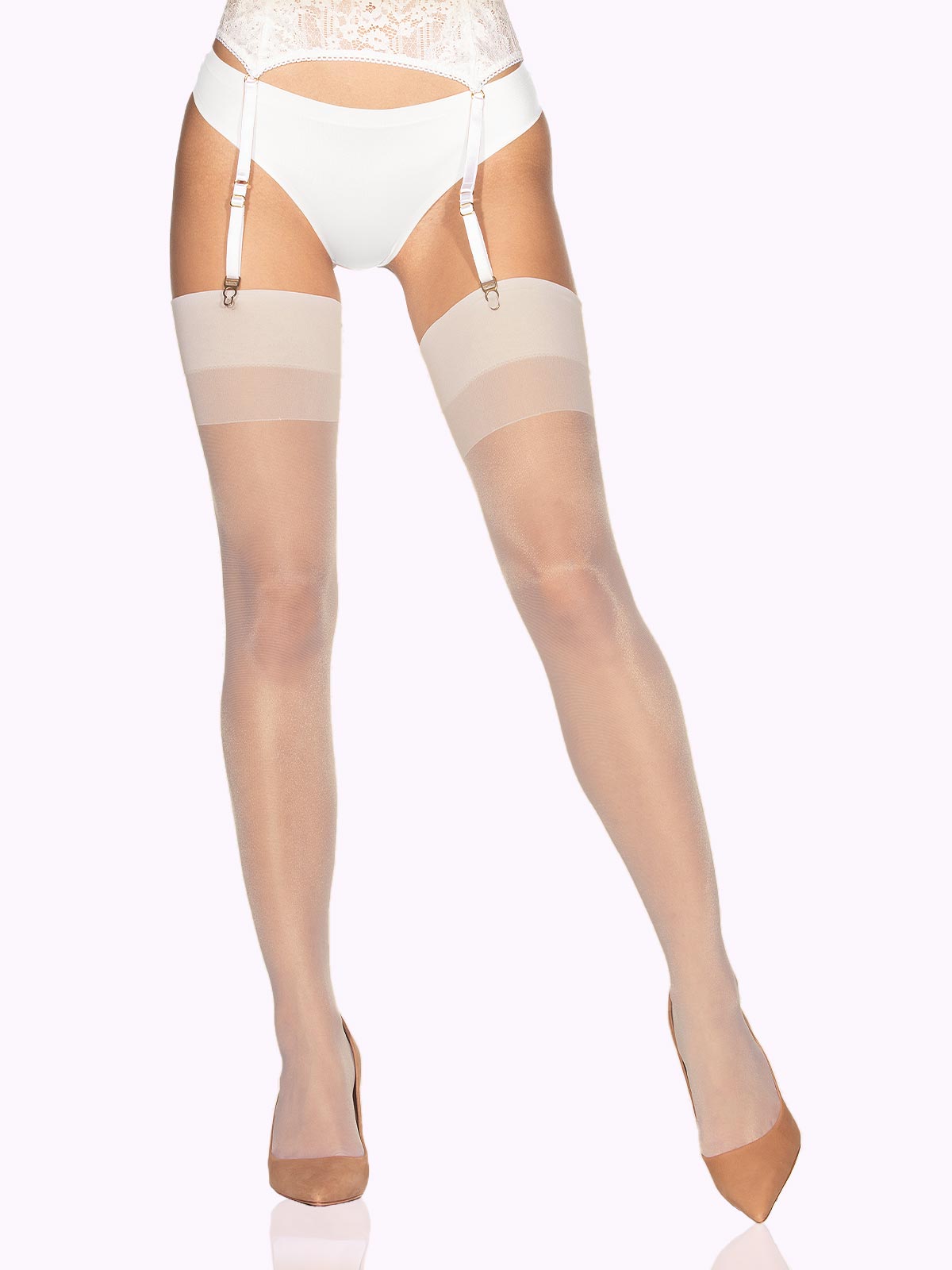 bargan recommends white thigh high stockings with garter belt pic