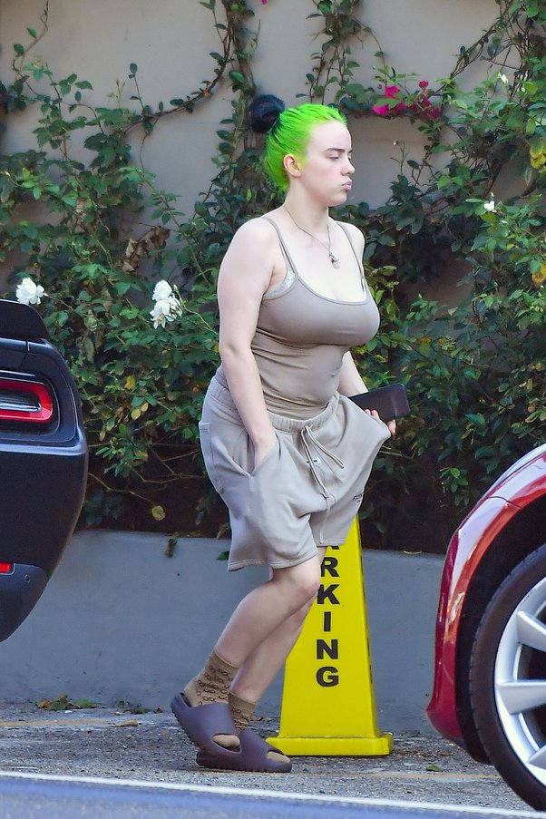 Billie Eilish Boob Job pissing whore