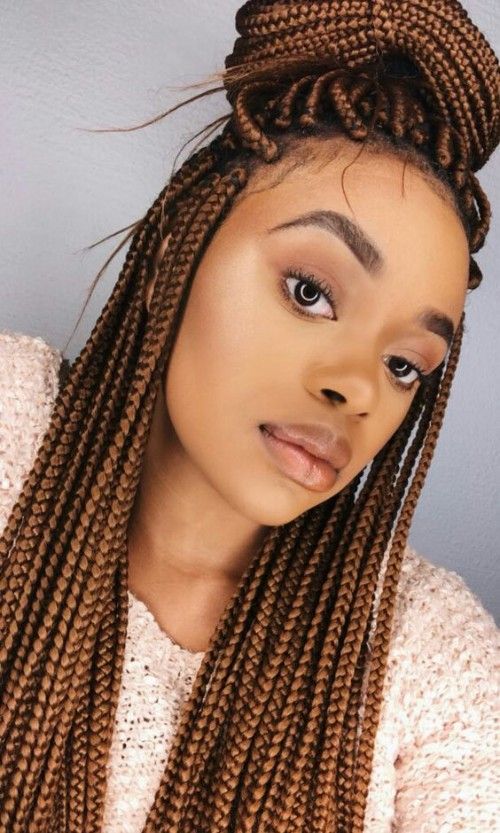 christine meli add honey blonde box braids on dark skin photo