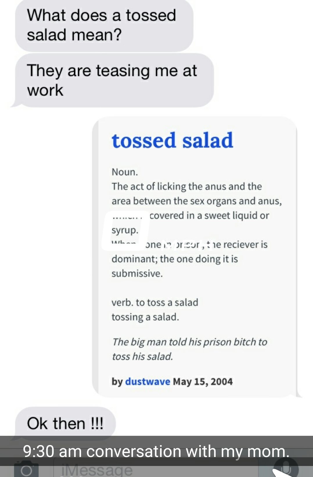 what does it mean to toss your salad