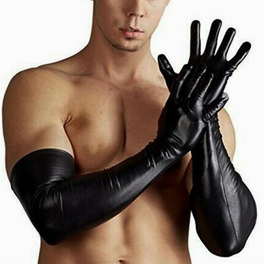 sexy black latex gloves