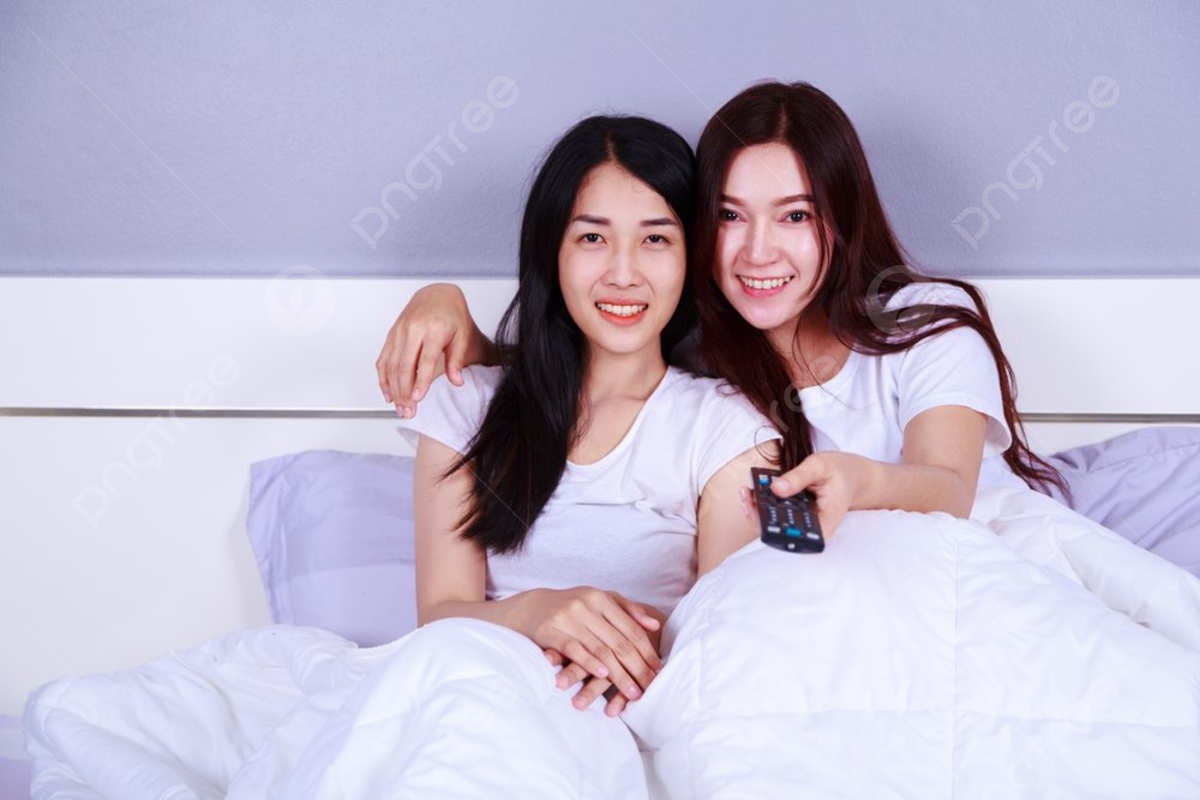 lesbian friends in bed