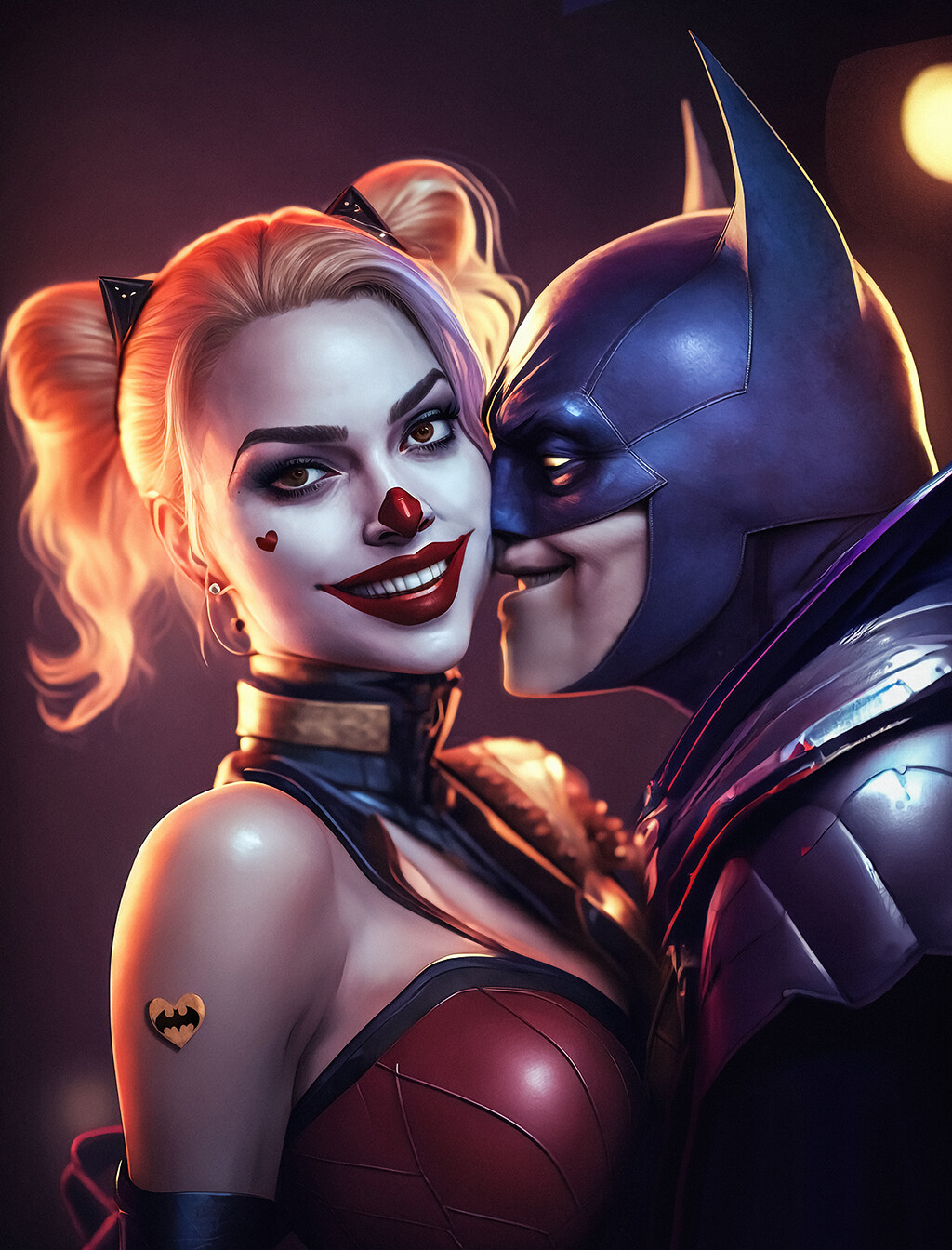 batman and harley kiss