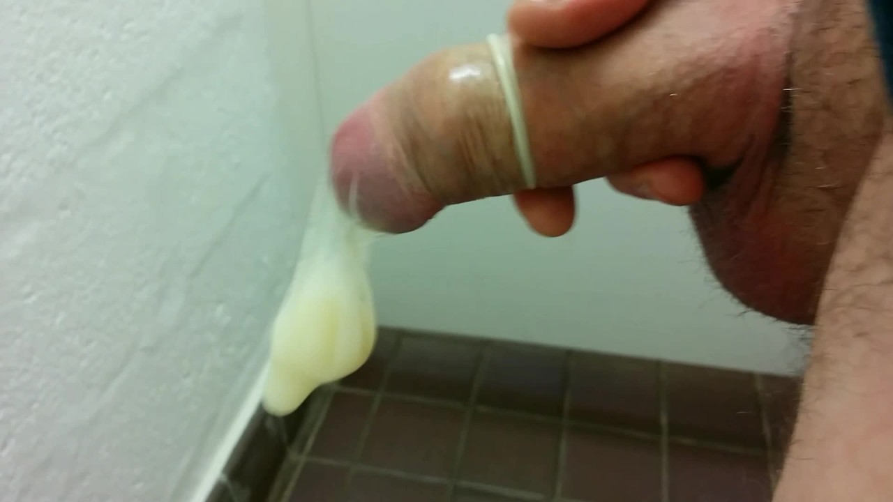 cumming into a condom