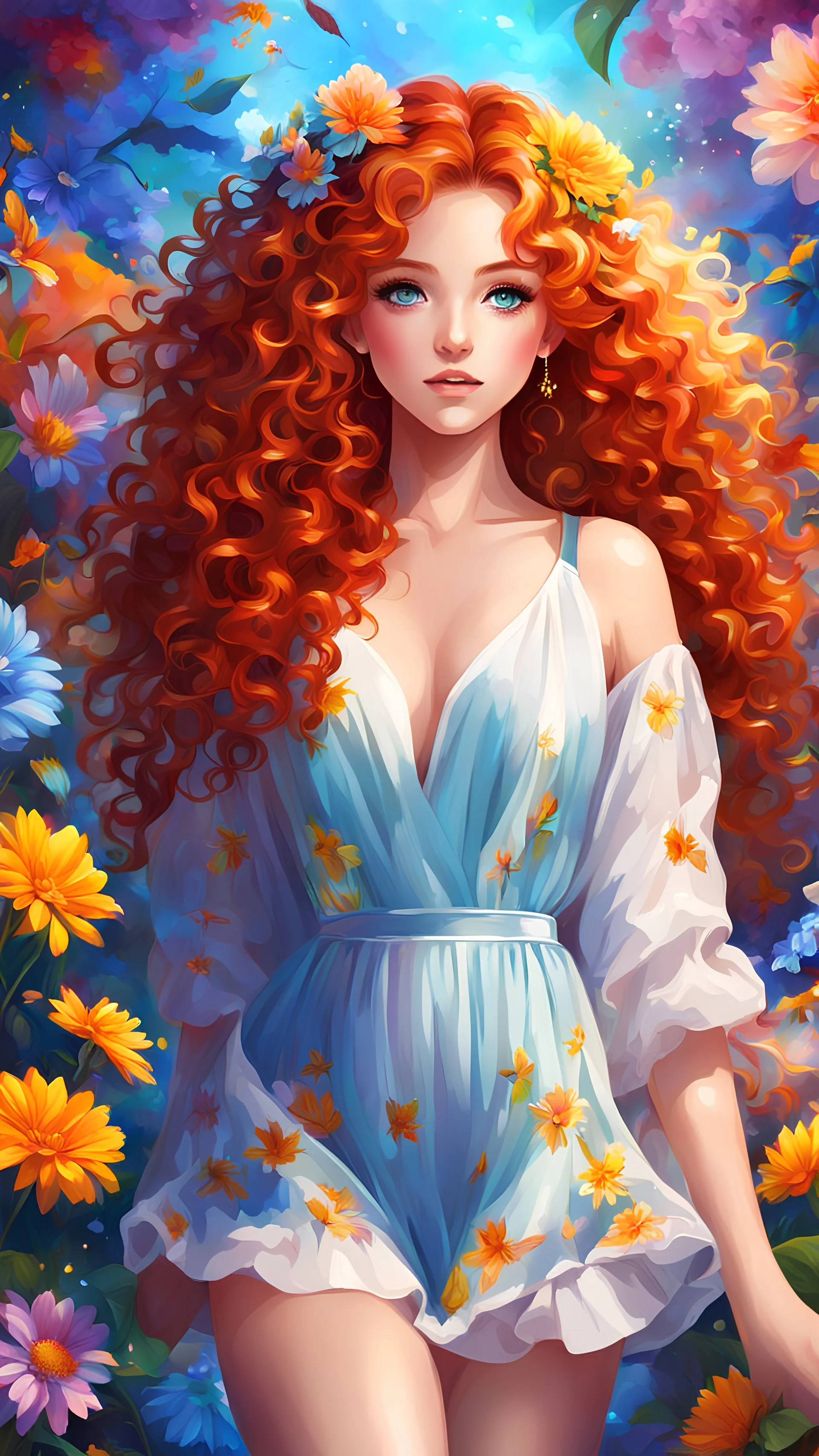 aman banwait add photo anime girl with curly red hair