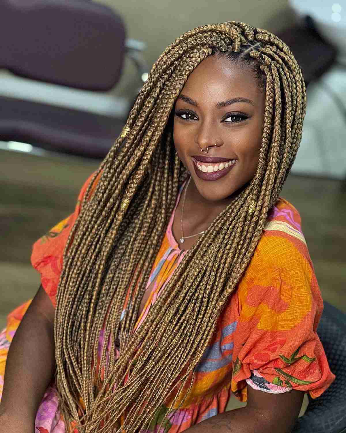 Best of Honey blonde box braids on dark skin