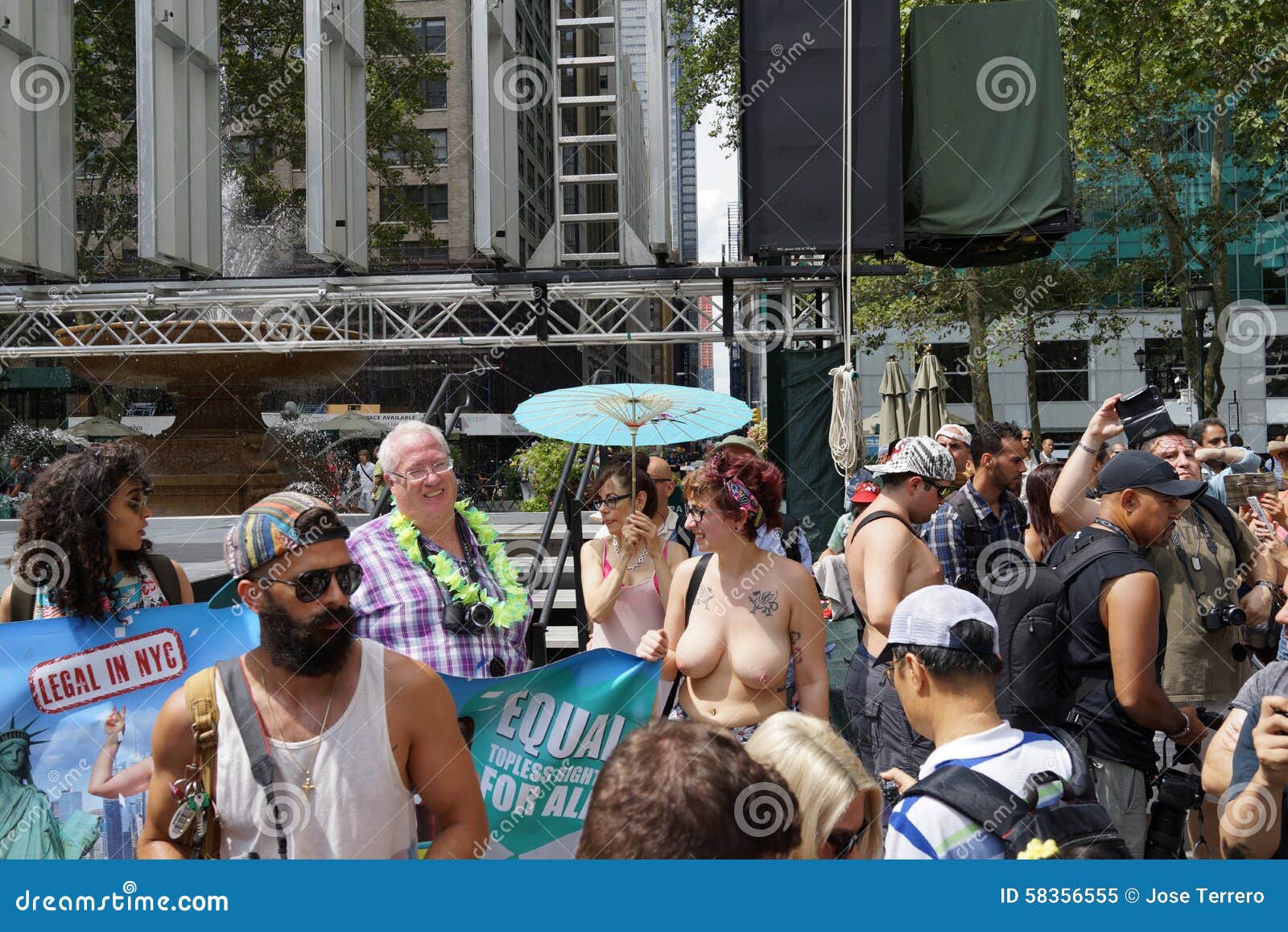 chris kneer add go topless day in nyc photo