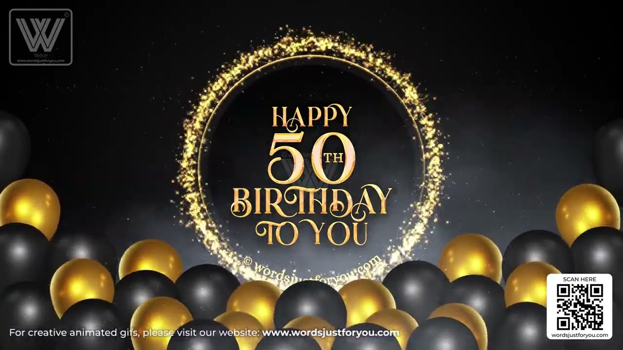Best of Happy 50th birthday animated gif with sound