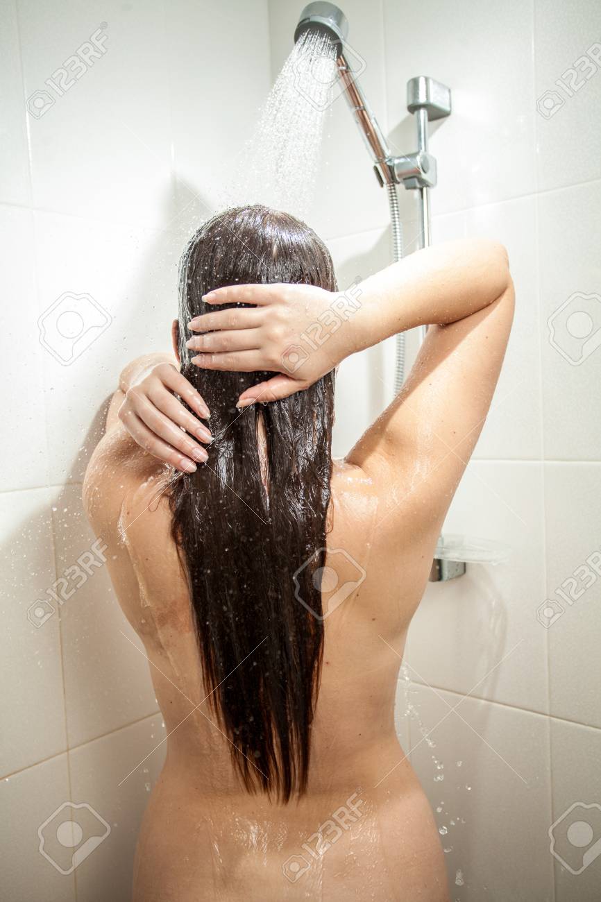 hot women taking shower
