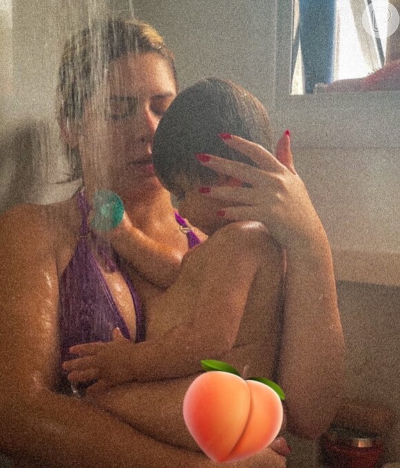 christy bland add photo mom son shower together