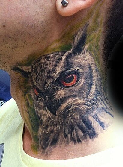 Best of Owl throat tattoo