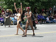 people nude in public