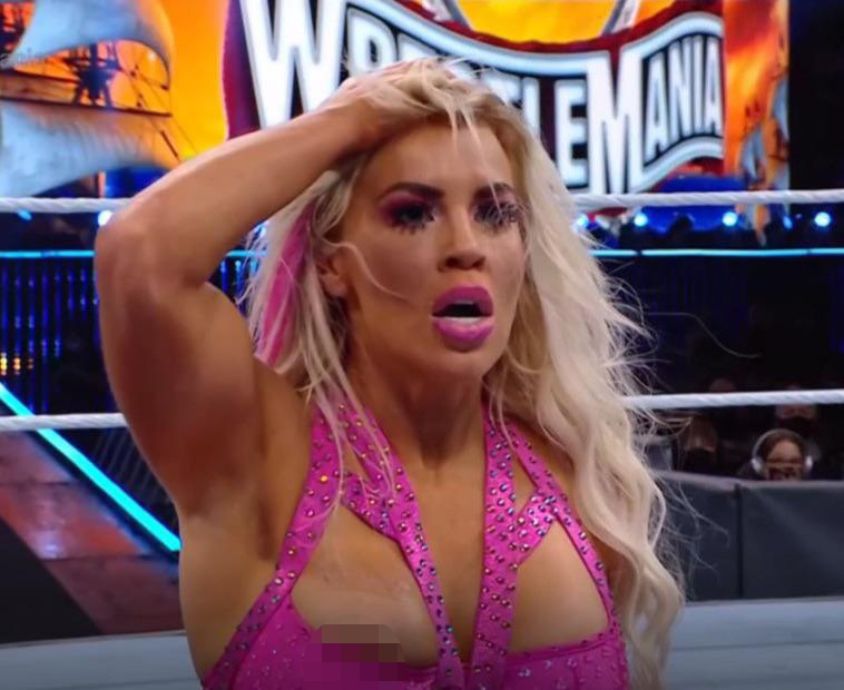 christina genda recommends Wwe Wardrobe Malfunction Wrestlemania